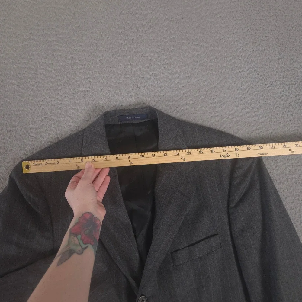 VINTAGE Chaps Ralph Lauren 2-Piece Suit Mens 40R Pants 34x34 Pinstripe Wool 90s